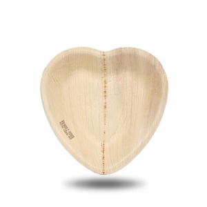 Custom Branded Heart Shape Palm Leaf Plate (16cm) - 1