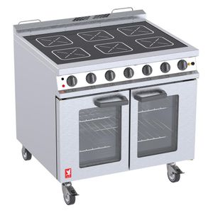 Falcon Dominator Plus Ceramic Glass Top Electric Oven Range with Castors - JA598 - 1