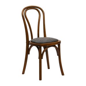 Hoop Back Dining Chair in Weathered Oak with Shetland Smoke Seat (Pack of 2) - HX832 - 1