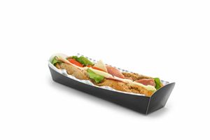 Compostable Black Baguette Tray (Case of 500) - 1