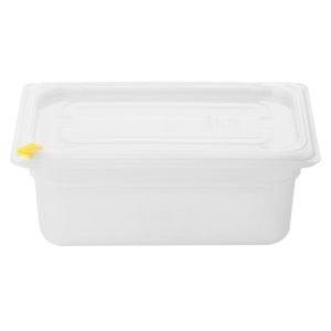 Hygiplas Click PP GN Container 1/4 with Lid & 7 Colour Clips 100mm 2.5Ltr (4 Pack) - FZ095 - 1