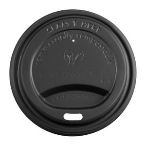 Vegware 79-Series CPLA Hot Cup Lids Black (1000 Pack) - JB823 - 1
