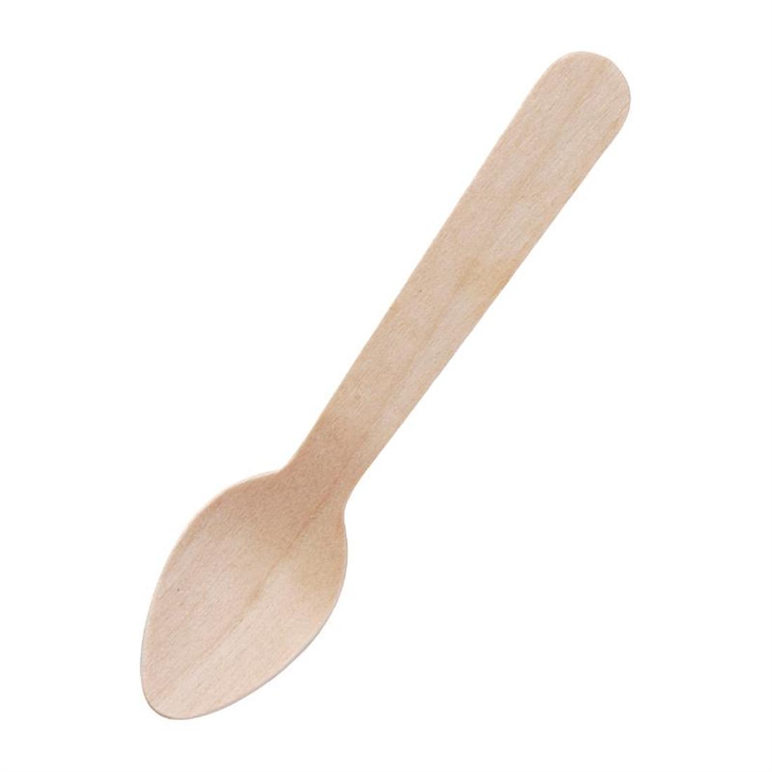 Disposable Wooden Teaspoons Compostable Recyclable - Case: 100 - CD905 - 1