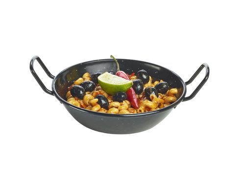 Black Enamel Dish 18cm (Pack of 6) - E0618 - 2