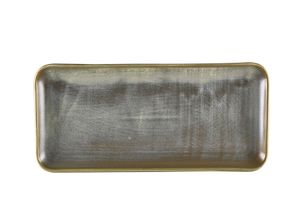 Terra Porcelain Matt Grey Narrow Rectangular Platter 36 x 16.5cm (Pack of 3) - NR-PMG36 - 3