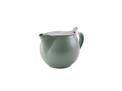GenWare Porcelain Matt Sage Teapot with St/St Lid & Infuser 50cl/ 17.6oz (Pack of 6) - 395950MSG - 1