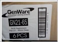 St/St Gastronorm Pan 2/1 - 65mm Deep - GN21-65 - 7