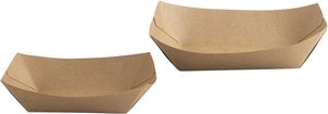 Box Of 500 (2 Bags Of 250) Rectangular Brown Kraft Cardboard Food Containers 23x17.5x4.5cm - 120 Cl - 707984 - 1