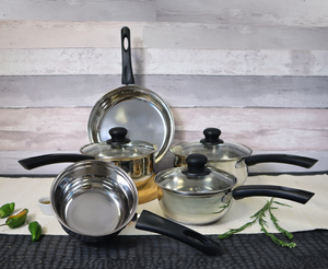 Saucepan 5Pc Set - Black Handles - Induction Compatible - 5PSSBK - 3
