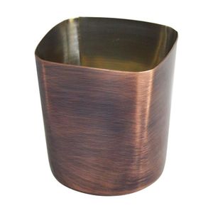French Fry Cup - Ss - Square Mouth - Mirror Finish - Antique Copper - FFSQ85M-AC - 1