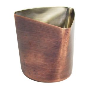French Fry Cup - Ss - Triangle Mouth - Mirror Finish - Antique Copper - FFT90M-AC - 1