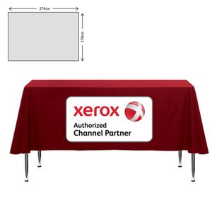 Custom Branded Premium Fabric Tablecloth - 178x275cm (6ft Table - Mid Drop) (BEST SELLER) - C1184 - 1