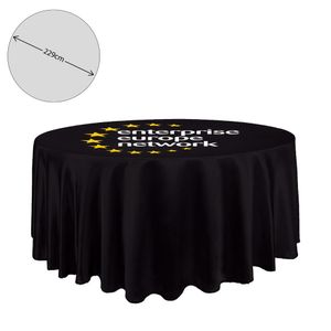 Custom Branded Premium Fabric Tablecloth - Round - 229cm (2ft High Table - Full Drop) - C1203 - 1