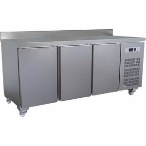 Diamond WR-MGN3-V/R2-BA 3 Door Stainless Steel Refrigerated Counter with Splashback, 405 Litres - WR-MGN3-V-R2-BA - 1