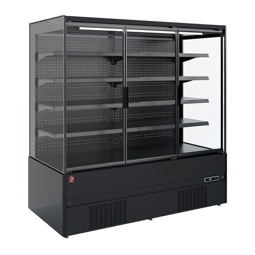 Diamond PML25-H5 Black Refrigerated Self Service Display w/ Swinging Doors - PML25-H5 - 1