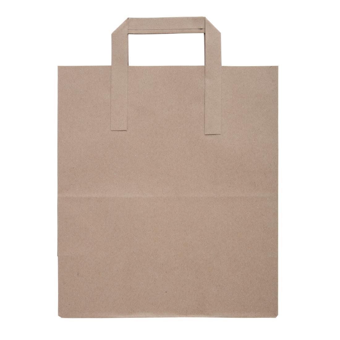 Fiesta Compostable Green Compostable Recycled Brown Paper Carrier Bags Large (Pack of 250) - CF592  - 2