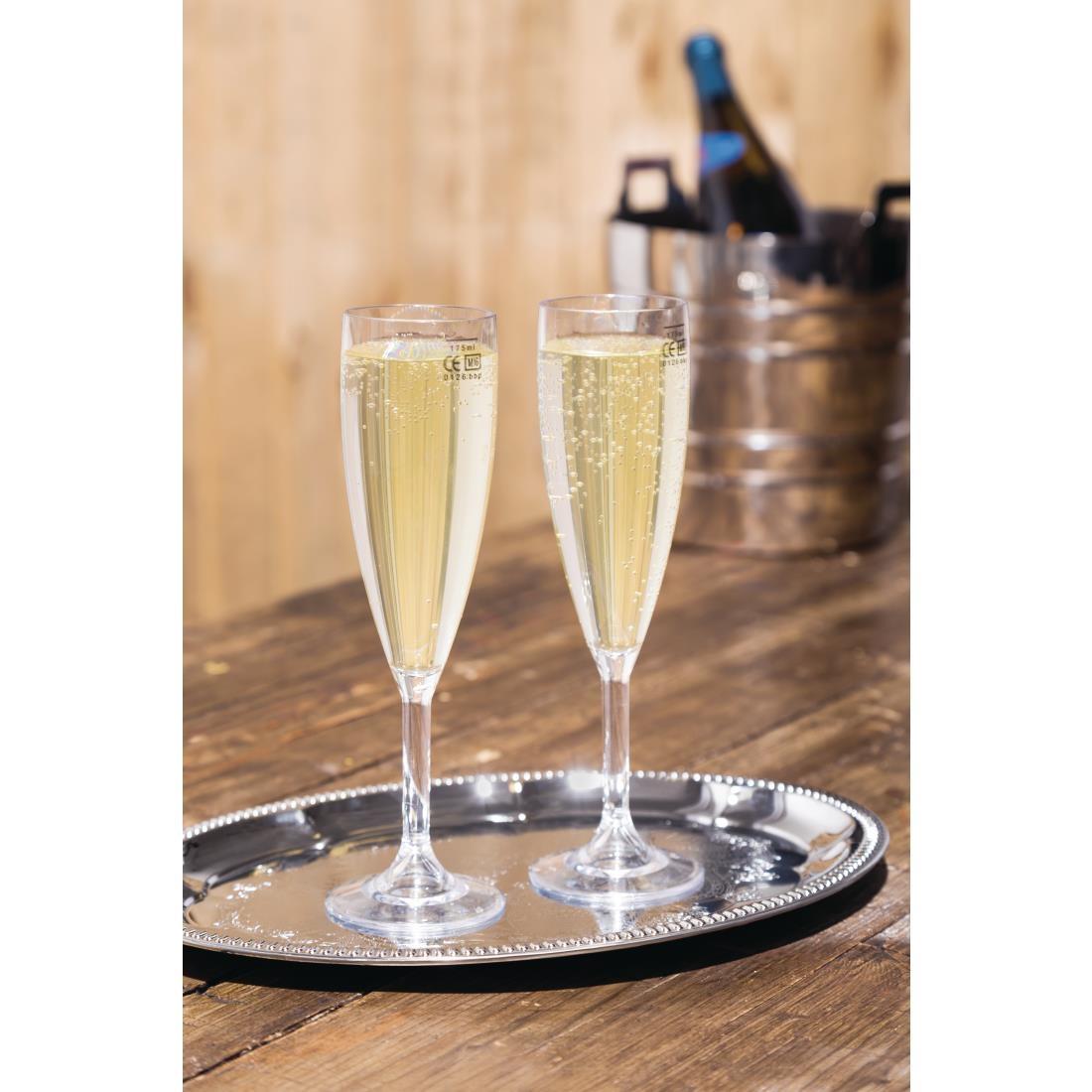 BBP Polycarbonate Champagne Flutes 200ml CE Marked at 175ml (Pack of 12) - CG945  - 2