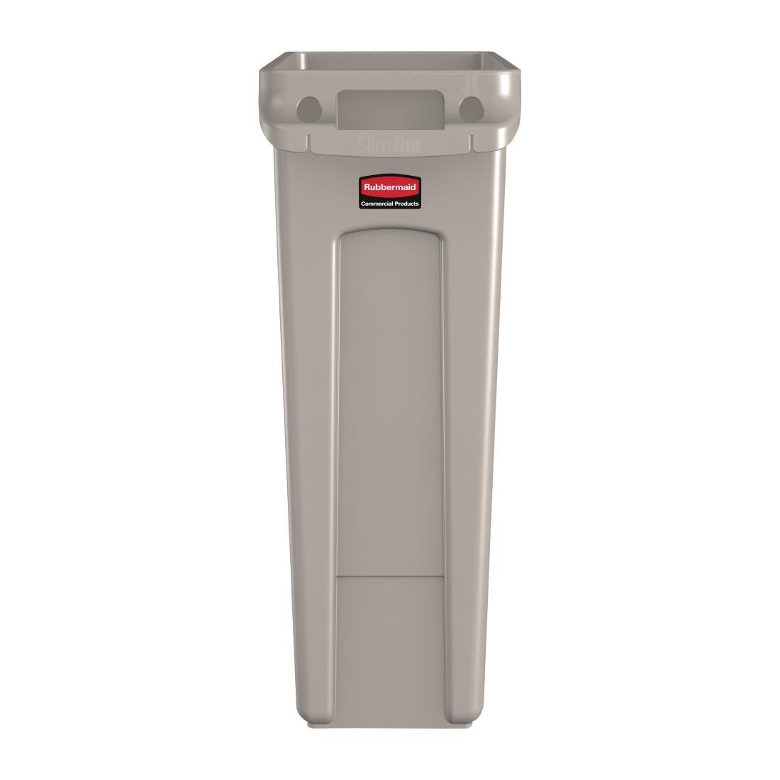 Rubbermaid Slim Jim Container With Venting Channels Beige 87Ltr - DY111  - 2