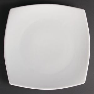 Olympia Whiteware Rounded Square Plates 305mm (Pack of 6) - U172  - 1