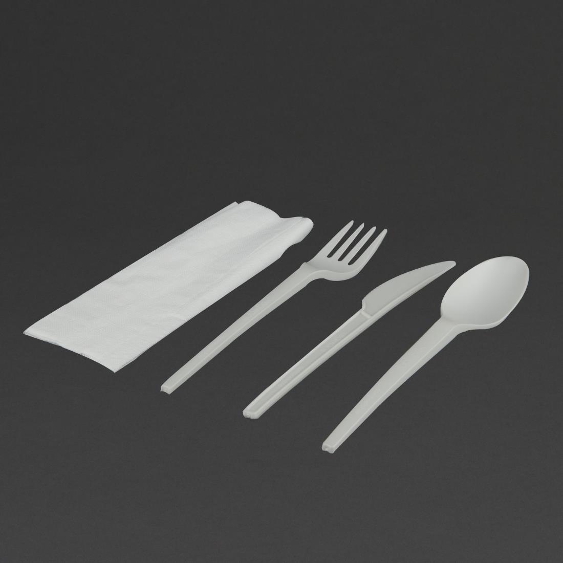 Vegware Individually Wrapped Compostable Cutlery Sets (Pack of 250) - DE932  - 1