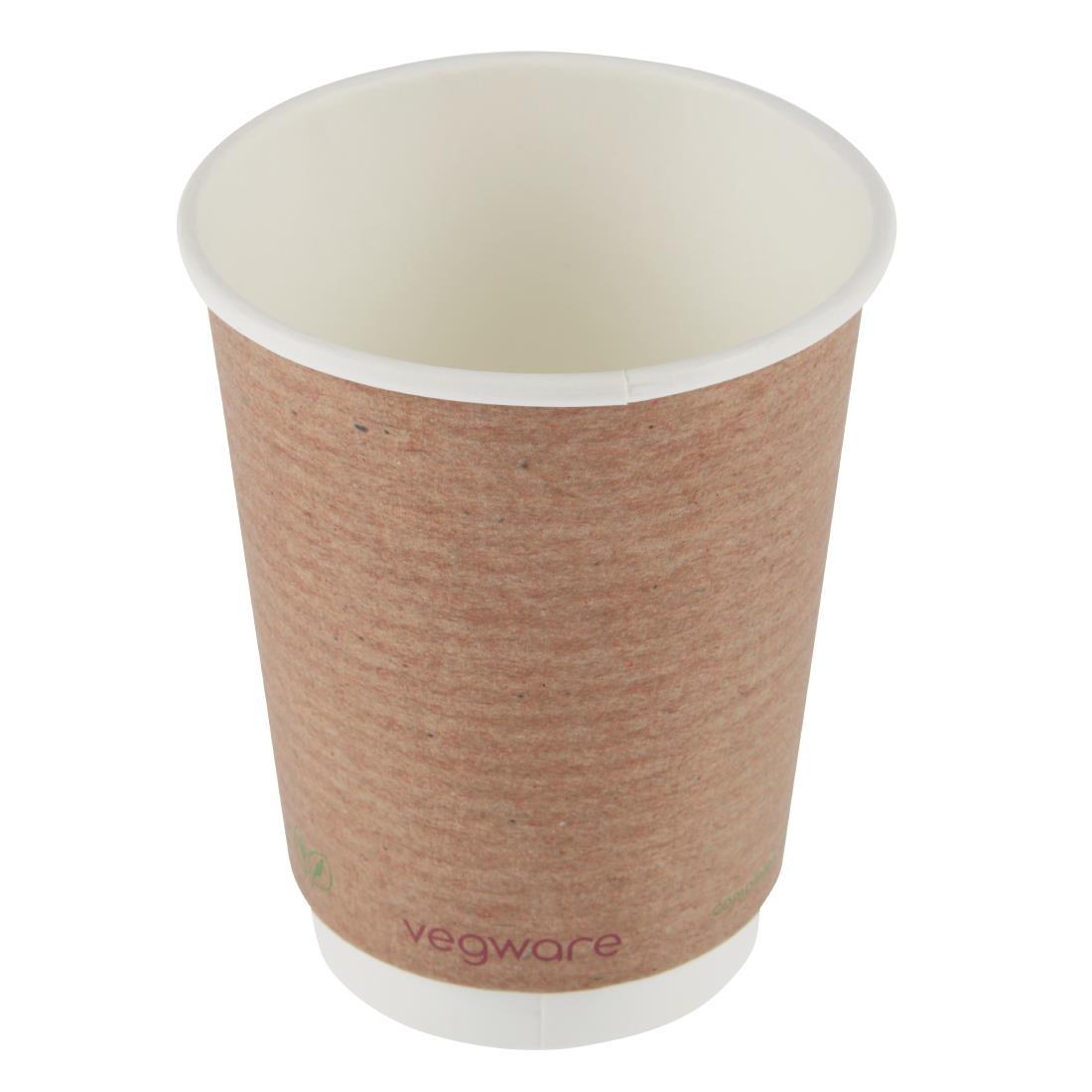 Vegware Compostable Coffee Cups Double Wall 340ml / 12oz (Pack of 500) - GH021  - 1