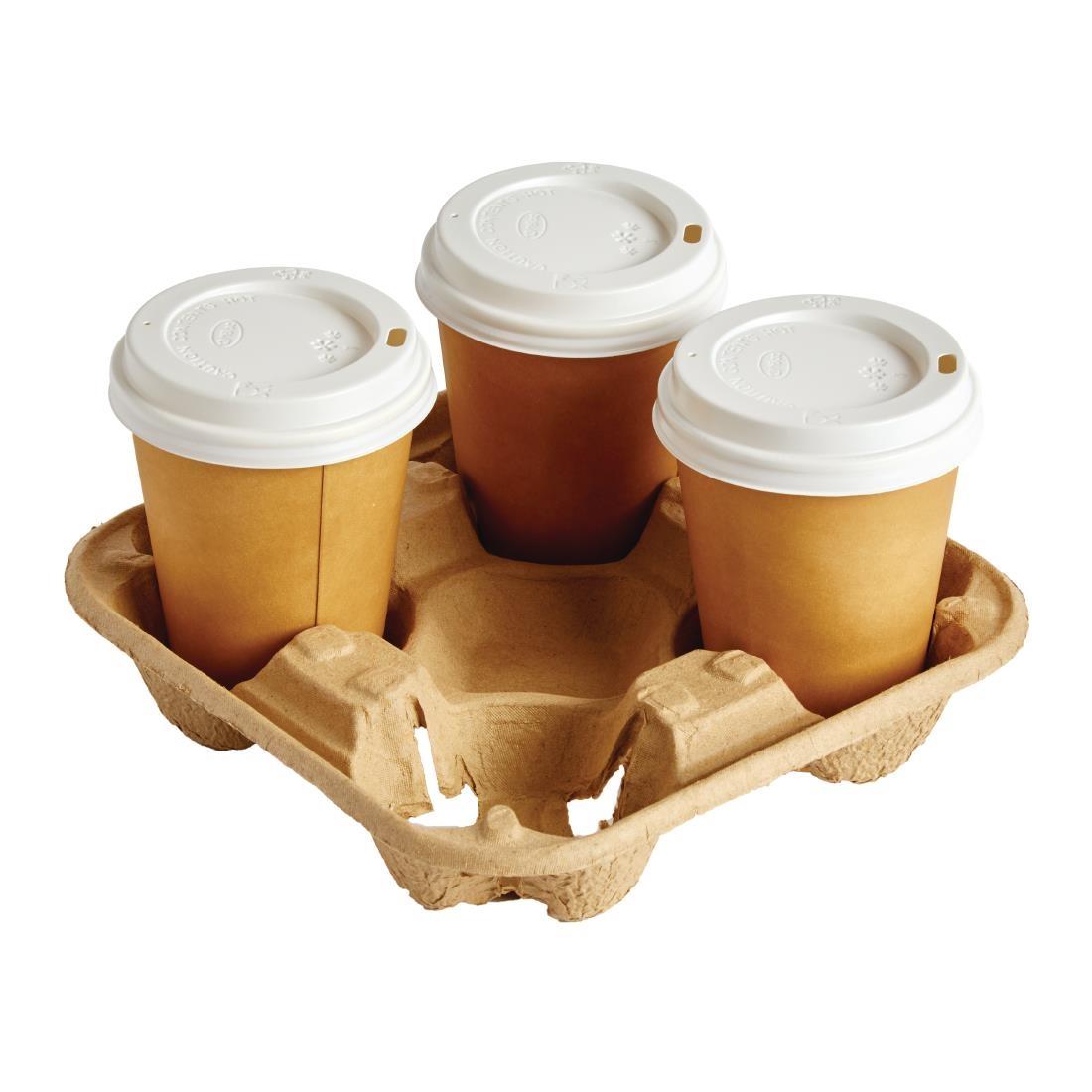 Recyclable Cup Carrier Trays 4 Cup (Pack of 160) - CE382  - 1