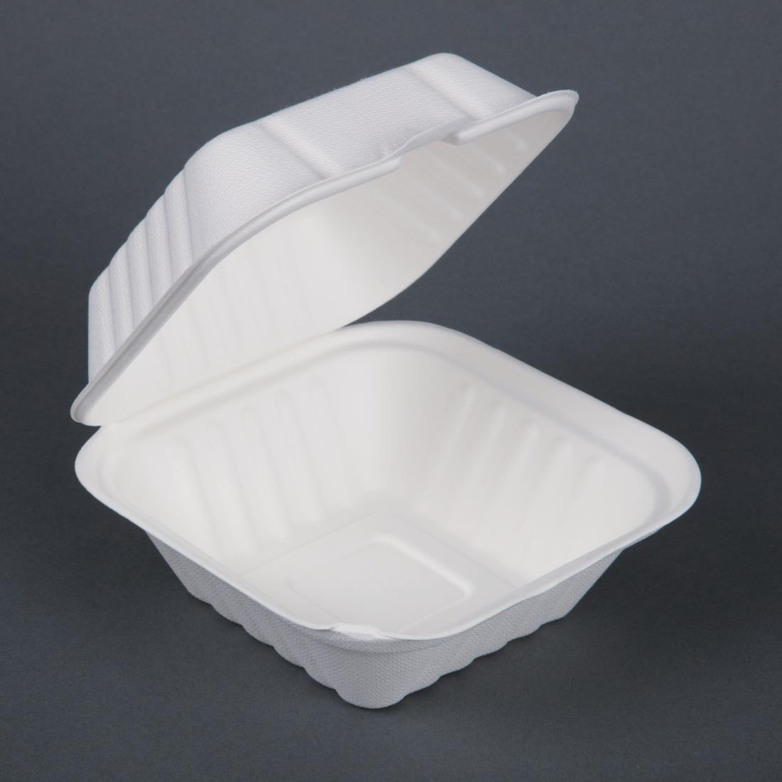 Fiesta Compostable Bagasse Burger Boxes with Side Ridges 152mm (Pack of 500) - DW246  - 2