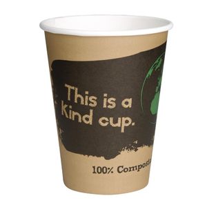 Fiesta Compostable Coffee Cups Single Wall 236ml / 8oz (Pack of 1000) - DS056  - 1
