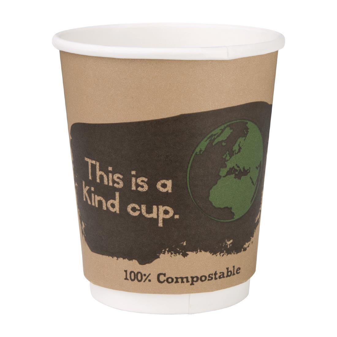 Fiesta Compostable Coffee Cups Double Wall 227ml / 8oz (Pack of 25) - DY984  - 1