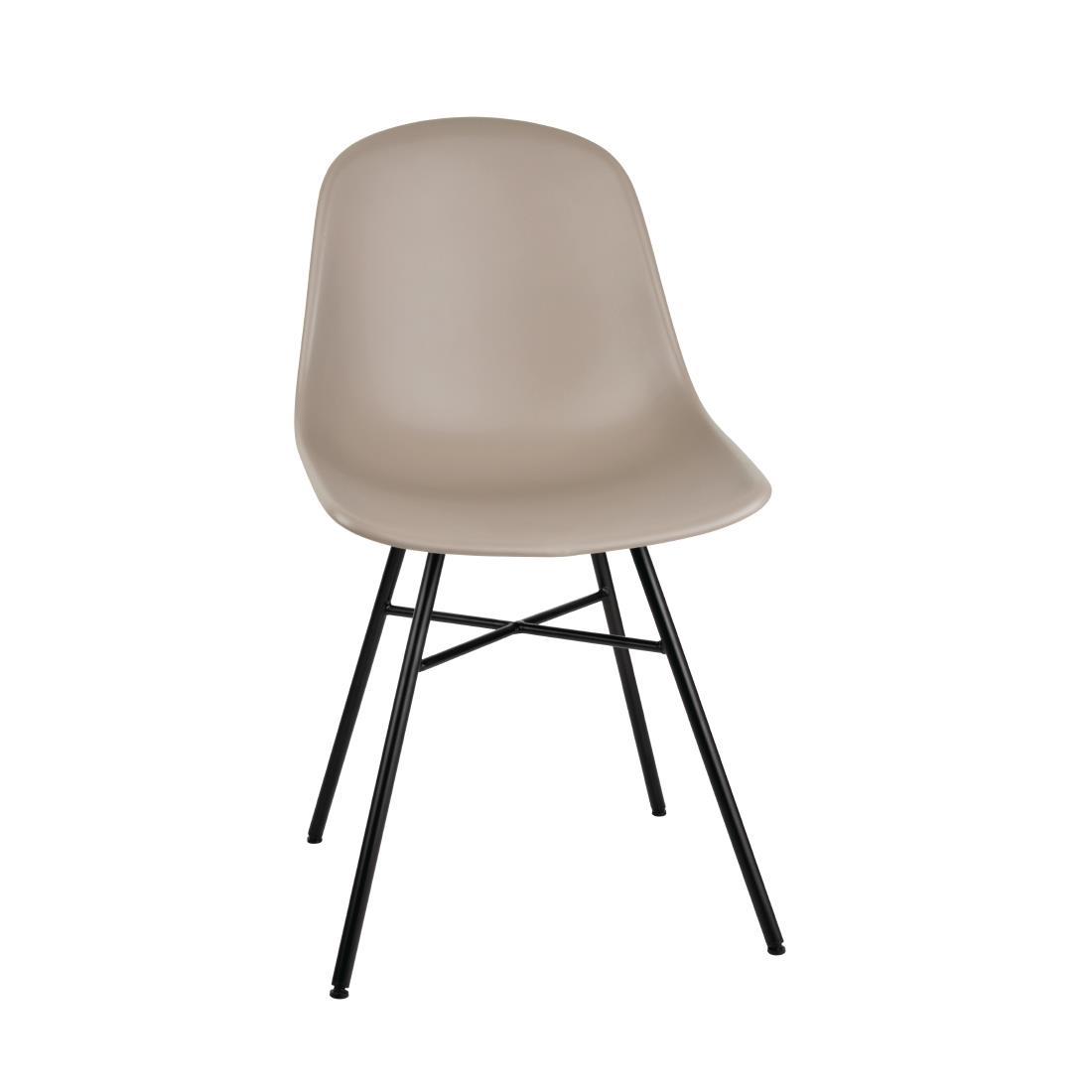 Bolero Arlo Side Chair with Metal Frame Coffee (Pack of 2) - DY349  - 1