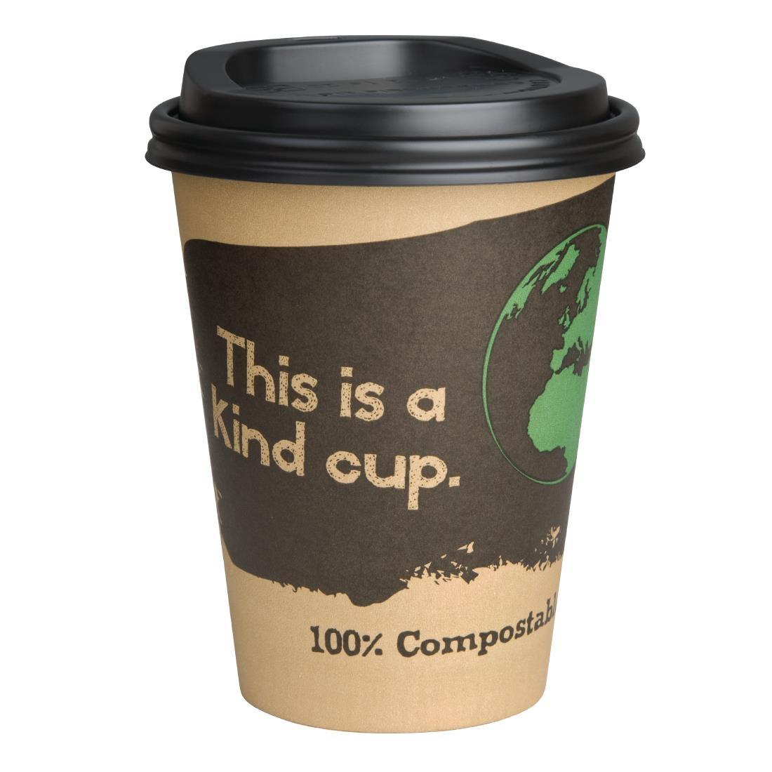 Fiesta Green 8oz Compostable Hot Cups and Lids Bundle (Pack of 1000) - SA484  - 2