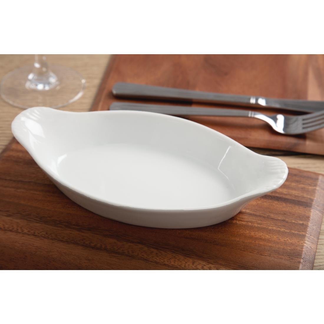 Olympia Whiteware Oval Eared Dishes 204mm (Pack of 6) - W441  - 5