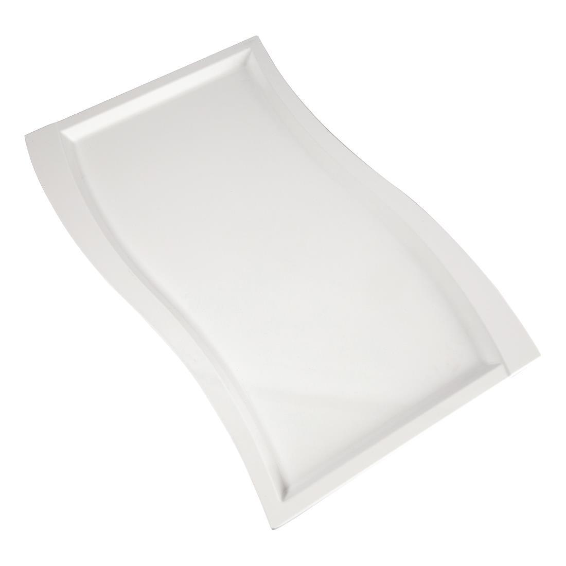 APS Wave Melamine Platter White GN 1/1 - GK826  - 1