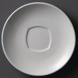 Olympia Whiteware Rounded Square Saucers 150mm (Pack of 12) - Y116  - 1