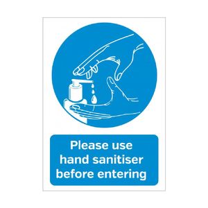 Please Use Hand Sanitiser Before Entering Sign A5 Self-Adhesive - FN840  - 1