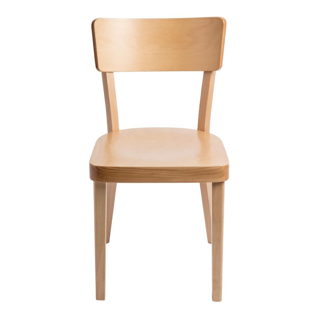 Fameg Plain Side Chairs Natural Beech (Pack of 2) - DC356  - 2