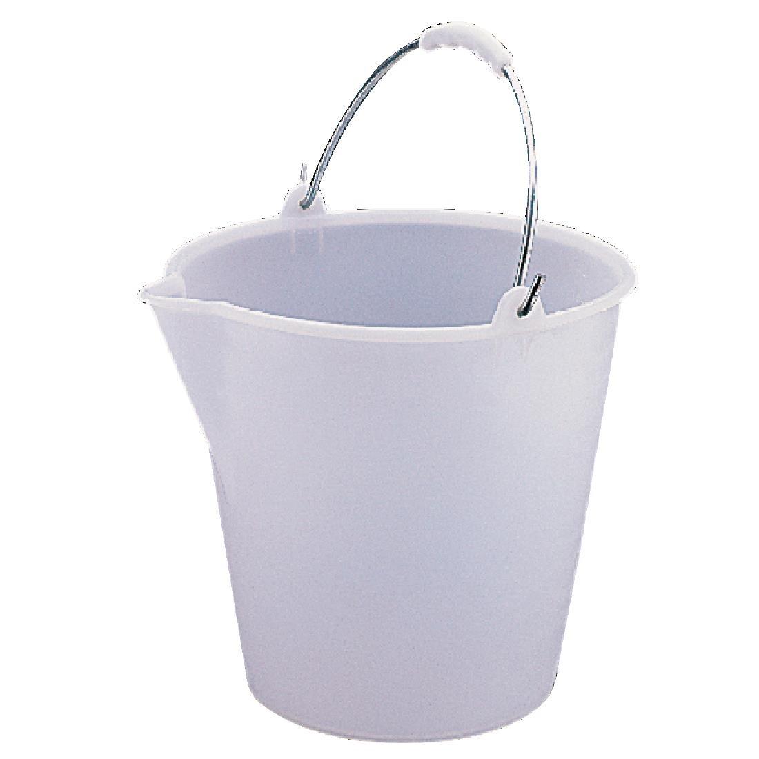 Jantex Heavy Duty Plastic Bucket White 12Ltr - L571  - 1
