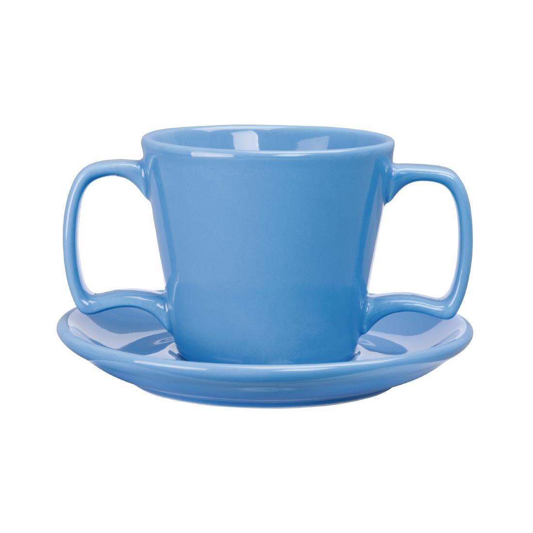 Olympia Heritage Double Handle Mug Blue 300ml (Pack of 6) - DW143  - 2
