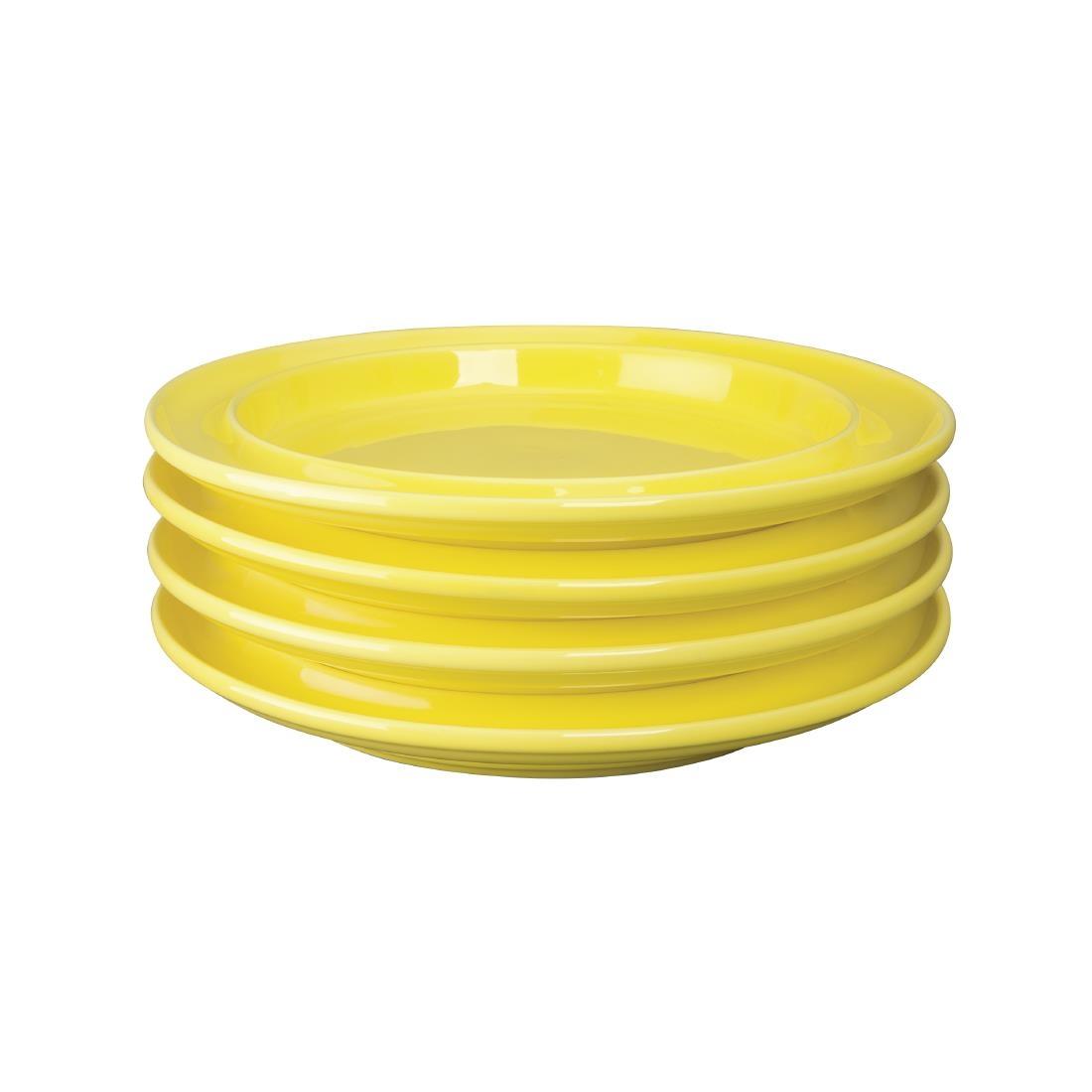 Olympia Heritage Raised Rim Plates Yellow 253mm (Pack of 4) - DW147  - 4