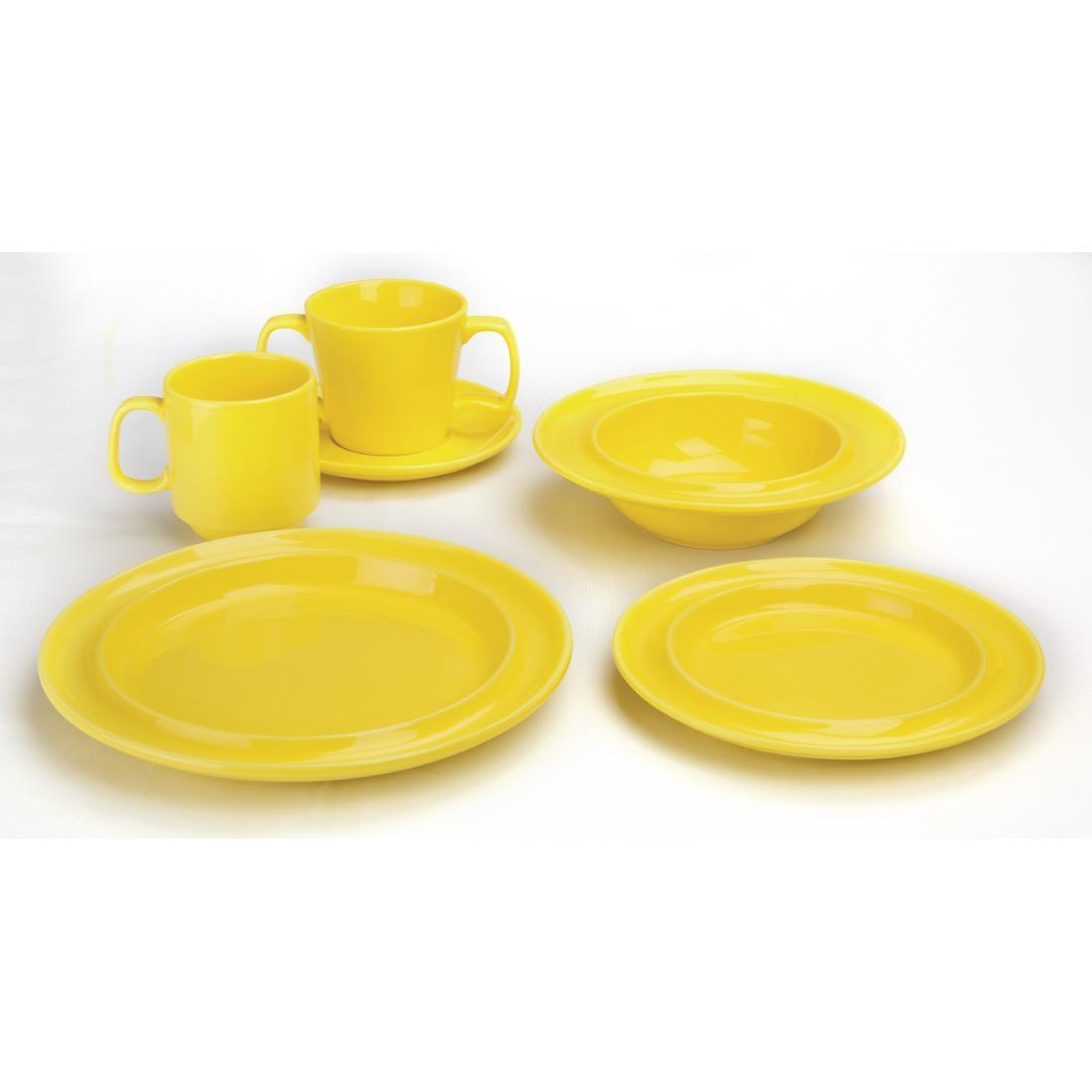 Olympia Heritage Raised Rim Bowls Yellow 205mm (Pack of 4) - DW148  - 5