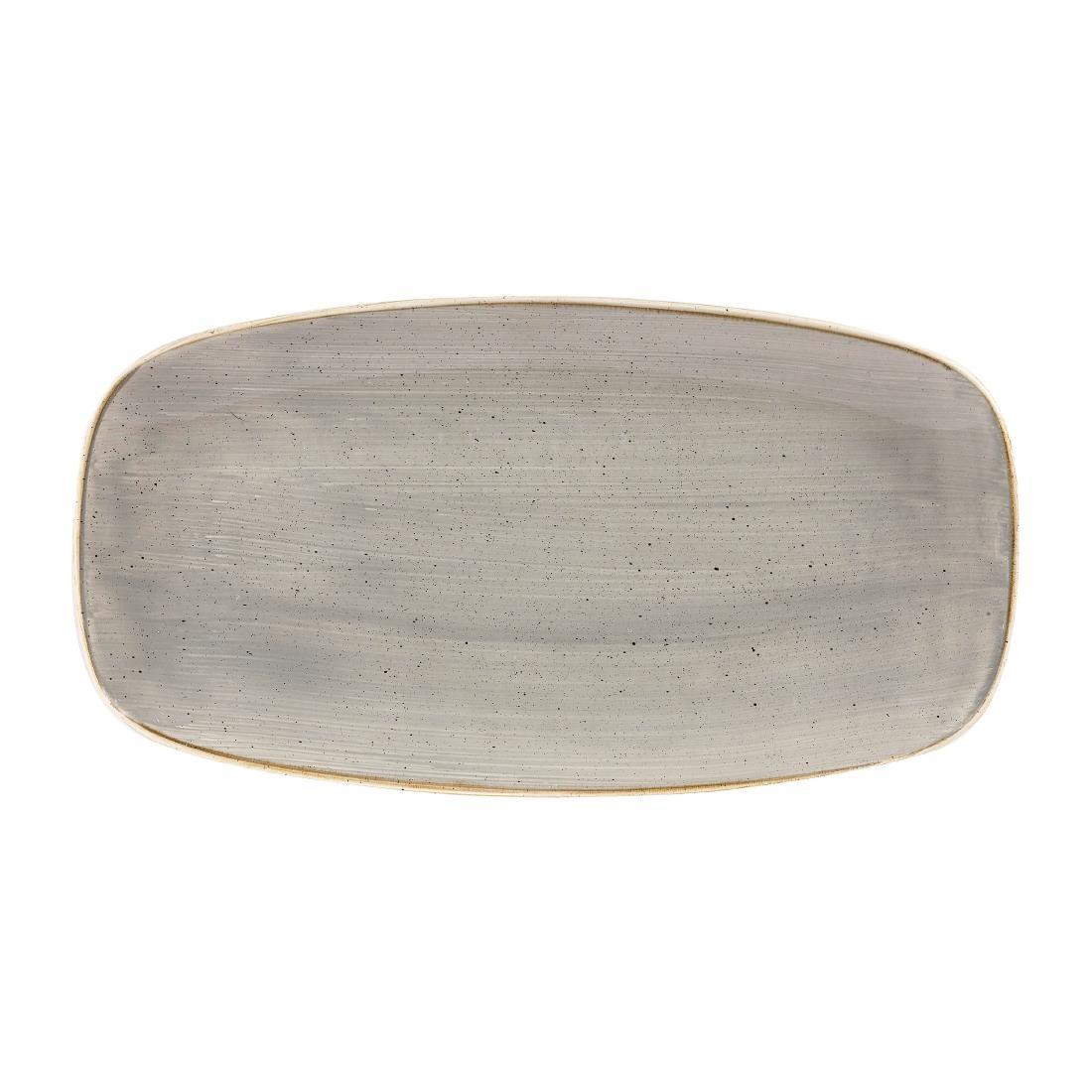 Churchill Stonecast Rectangular Plates Peppercorn Grey 127 x 269mm - DW335  - 1
