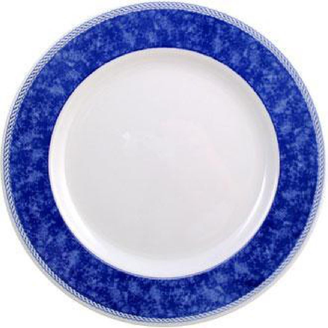 Churchill New Horizons Marble Border Classic Plates Blue 165mm (Pack of 24) - M770  - 1