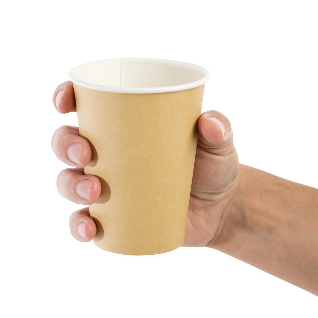 Fiesta Recyclable Coffee Cups Single Wall Kraft 340ml / 12oz (Pack of 50) - GF033  - 5