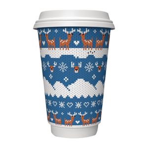 Vegware Compostable Christmas Coffee Cups Double Wall 455ml / 16oz (Pack of 500) - FW502  - 1