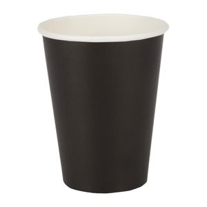 Fiesta Recyclable Coffee Cups Single Wall Black 340ml / 12oz (Pack of 50) - GF043  - 1