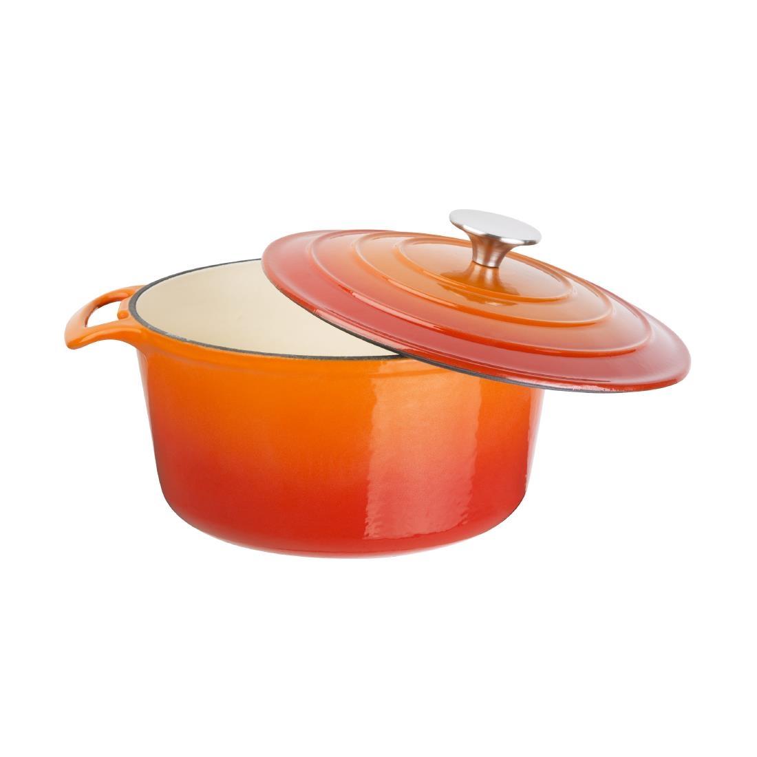 Vogue Orange Round Casserole Dish 4Ltr - GH303  - 4