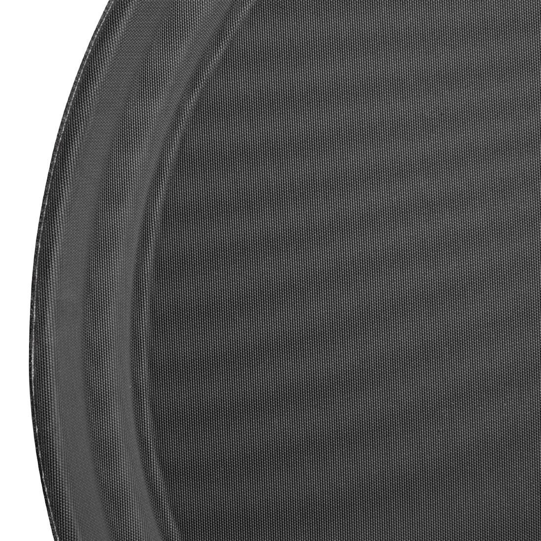 Olympia Kristallon Polypropylene Round Non-Slip Tray Black 356mm - C557  - 3