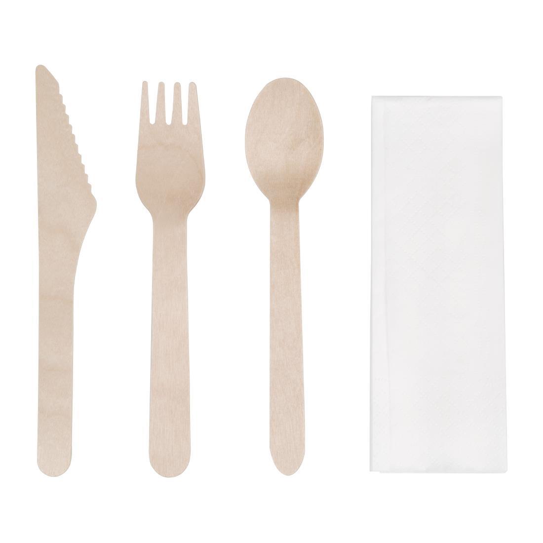 Fiesta Compostable Wooden Cutlery Meal Pack (Pack of 250) - DF422  - 1