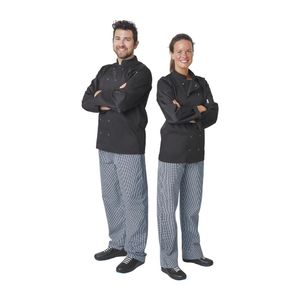 Whites Vegas Unisex Chefs Jacket Long Sleeve Black XXL - A438-XXL  - 3