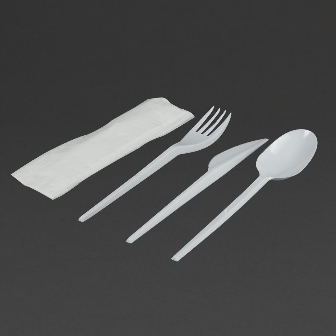 Individually Wrapped Disposable Plastic Cutlery Sets (Pack of 500) - DW799  - 1